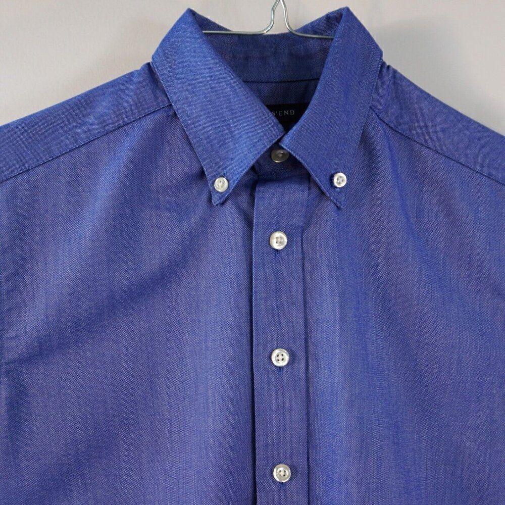 Lands End Dress Shirt Boys Sz 8 (H) Button Up Blue Short Sleeve
